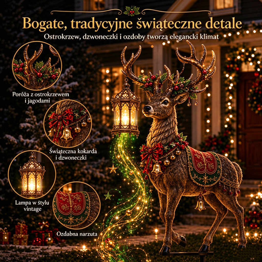 💥Nowość💥 Świecący renifer w formie topiaru