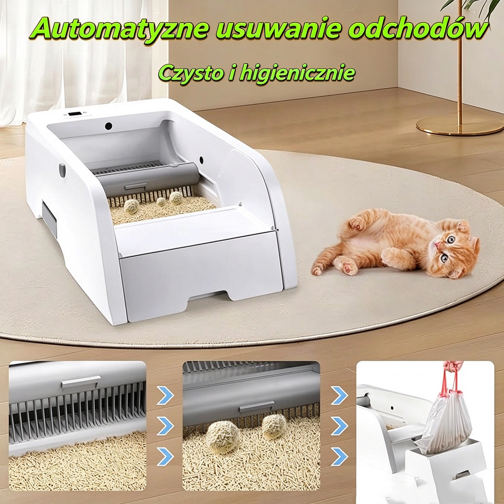 🔥Oferta specjalna🔥Inteligentna samoczyszcząca kuweta dla kotów