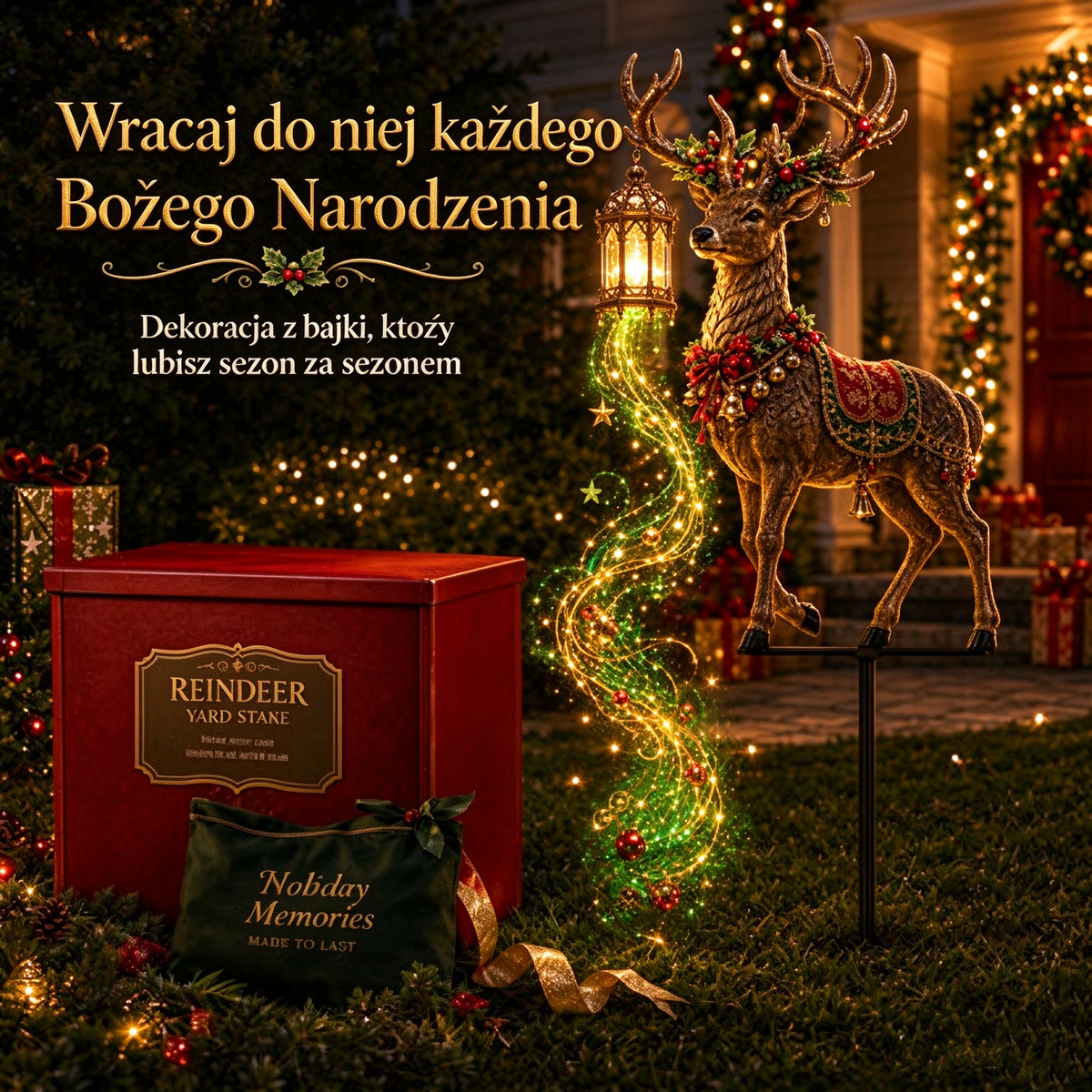 💥Nowość💥 Świecący renifer w formie topiaru