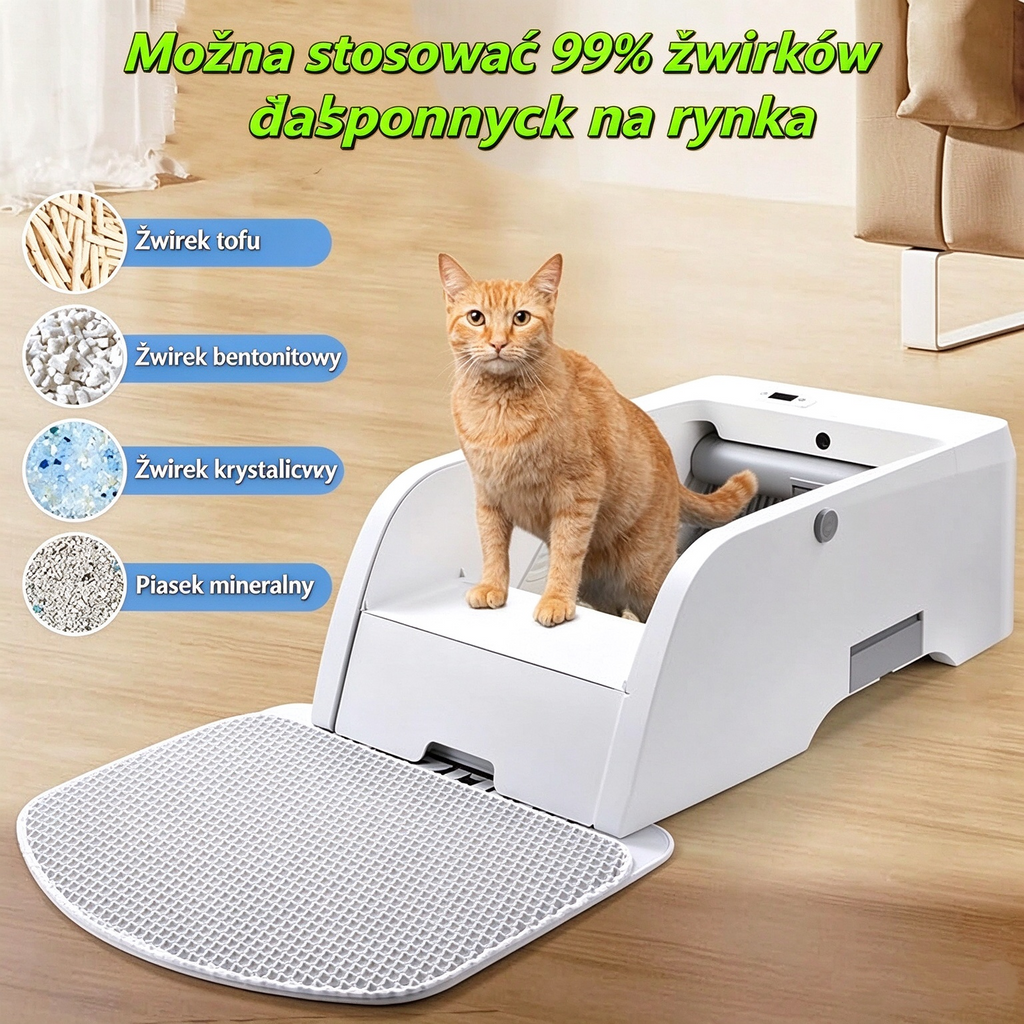 🔥Oferta specjalna🔥Inteligentna samoczyszcząca kuweta dla kotów