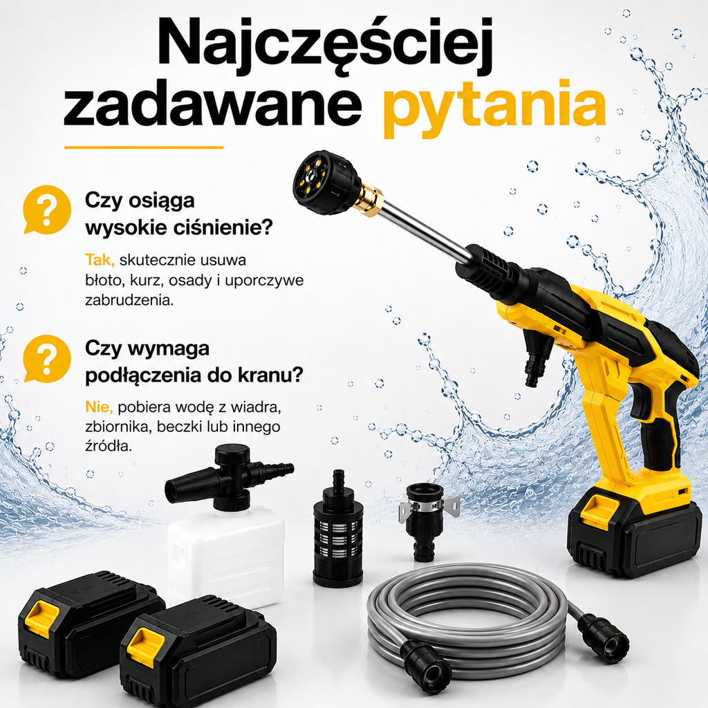 🔥Ostatni dzień oferty ograniczonej czasowo🔥Bezprzewodowa Myjka Ciśnieniowa z Silnikiem Turbo - 6 Trybów Strumienia