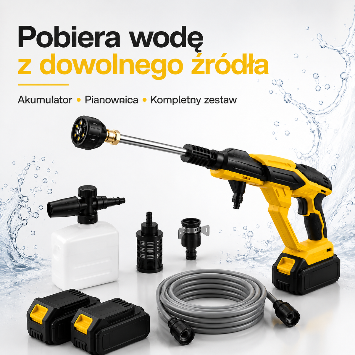 🔥Ostatni dzień oferty ograniczonej czasowo🔥Bezprzewodowa Myjka Ciśnieniowa z Silnikiem Turbo - 6 Trybów Strumienia
