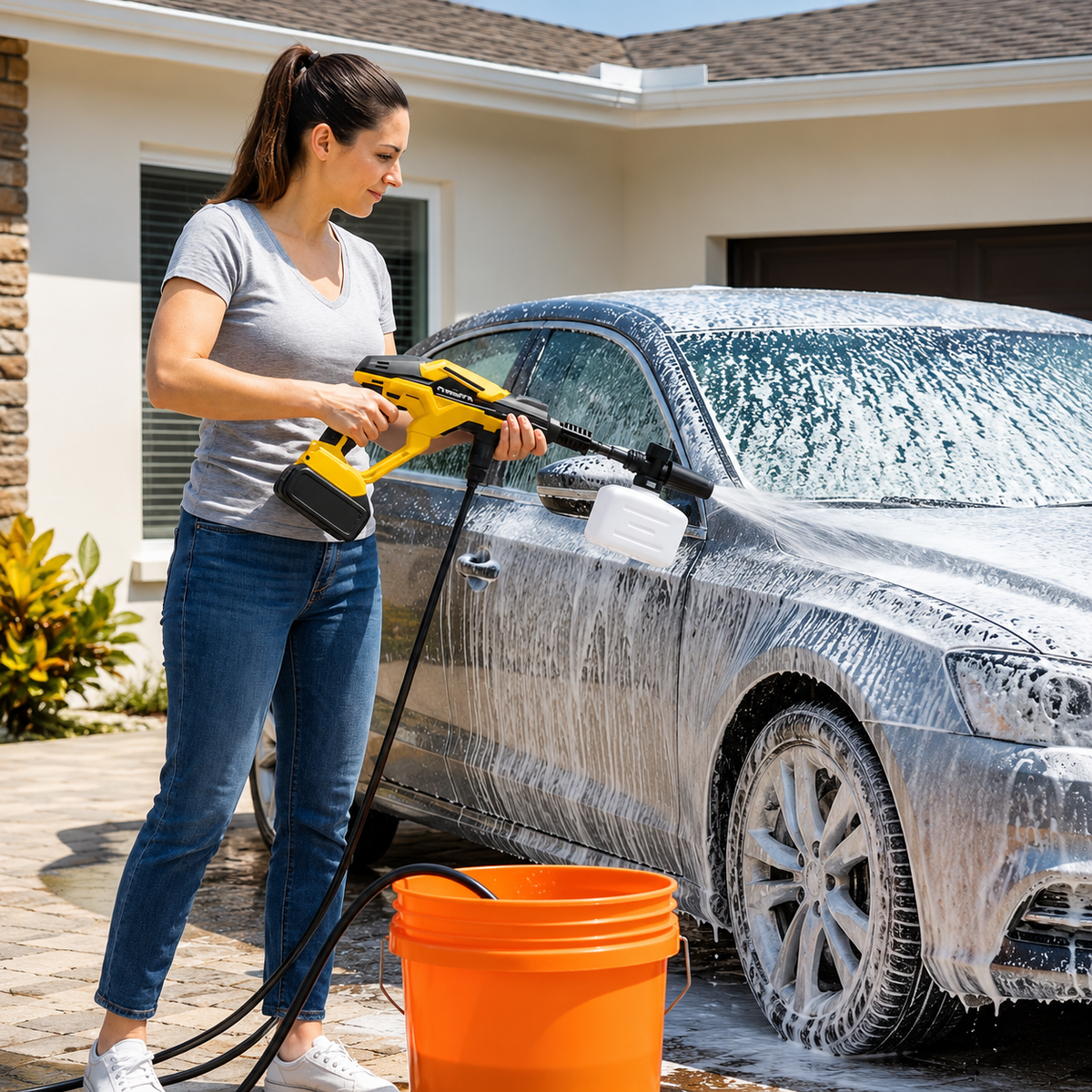🔥Ostatni dzień oferty ograniczonej czasowo🔥Bezprzewodowa Myjka Ciśnieniowa z Silnikiem Turbo - 6 Trybów Strumienia