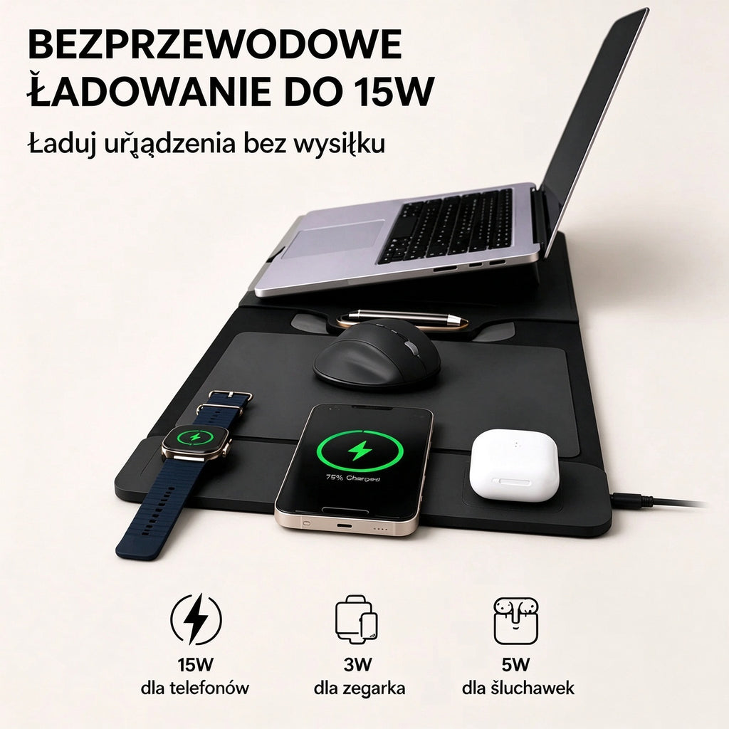 ⏰ Ostatni dzień zniżek 🔥 Wielofunkcyjny organizer biurkowy z bezprzewodowym ładowaniem